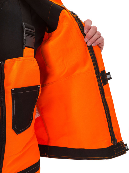 Костюм ПРОТЕКТ-ЛЮКС сигнальный с ПК (оранжевый/черный)