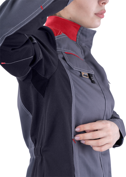 Куртка ТУРБО SAFETY женская (серый/чёрный/красный)