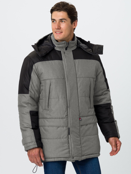 Куртка ПРЕМИУМ CH зимняя (т.серый меланж/черный)