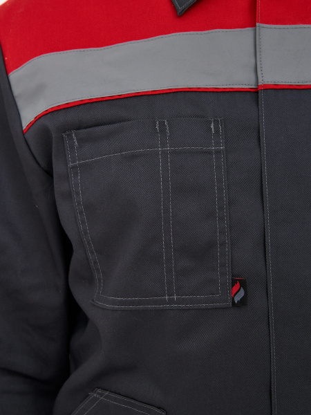 Костюм ЛИГОР-2 ПРЕМИУМ СОП К. с ПК (т.серый/красный)