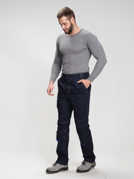 Брюки АЛЬКОР (т.синий/васильковый)