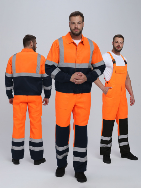 Костюм ЯРКСИОН-2 СОП сигнальный с ПК (оранжевый/т.синий)