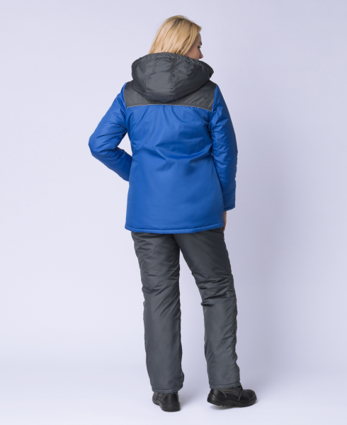 Куртка САКРИН зимняя женская (васильковый/т.серый)