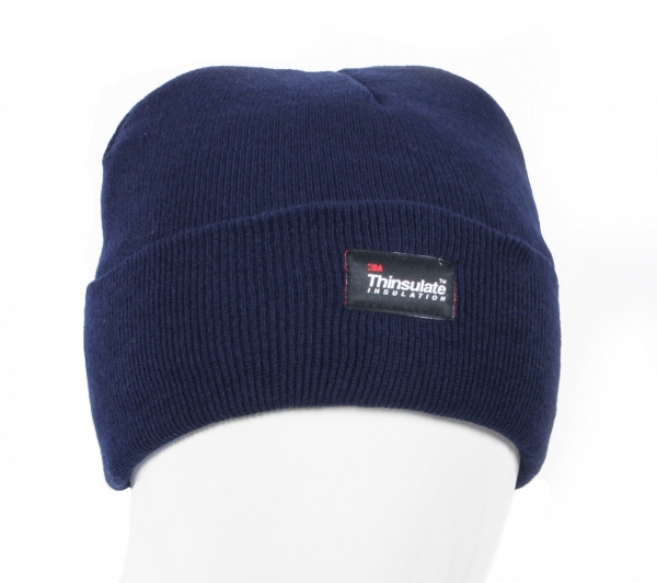 Шапка СЕВЕР трикотажная двойная утепленная (т.синий)
