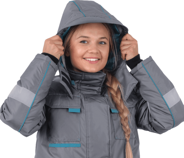 Костюм ГАЛАКТИКА женский зимний с БР (серый/бирюза)