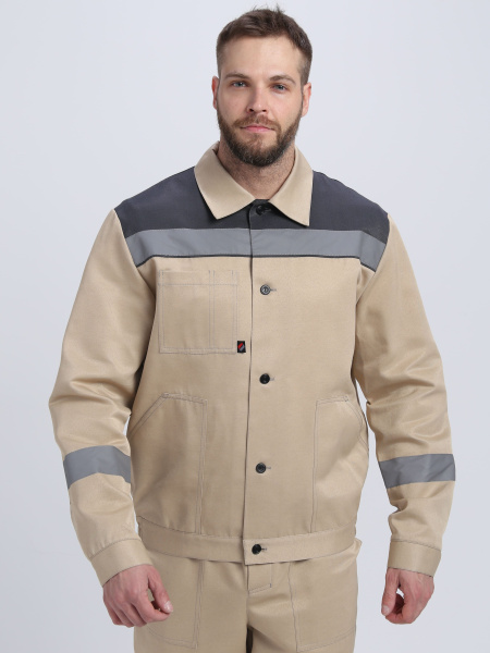 Костюм ЛИГОР-1 СОП с БР (бежевый/т.серый)