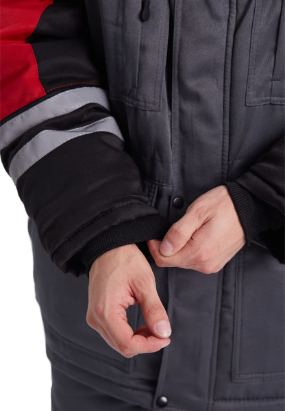 Костюм ЗИМНИК зимний с БР (т.серый/черный/красный)