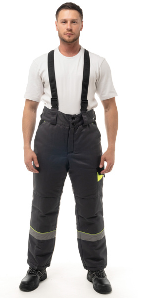 Костюм КОРВЕТ зимний СОП с БР (т.серый/черный/лимон)