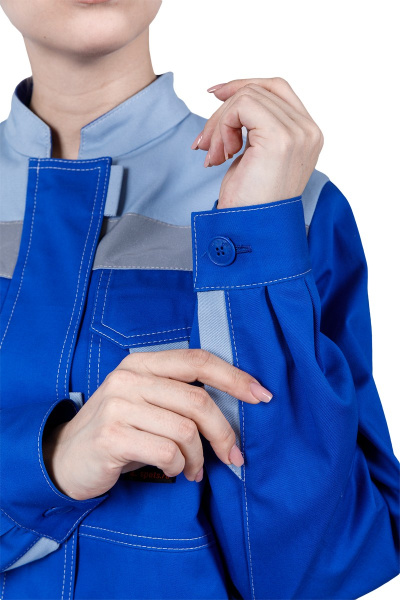 Костюм РАЦИОНАЛИЗАТОР женский с БР (василёк/серый)