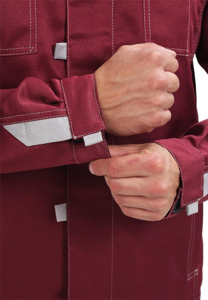 Костюм ФАВОРИТ с ПК (бордовый/св.серый)