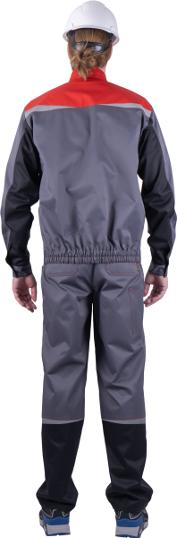 Костюм КМ-10 ЛЮКС летний с БР (серый/красный)