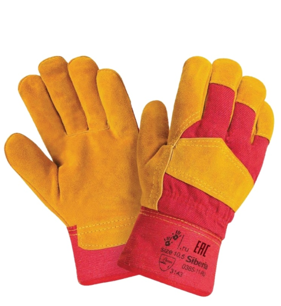 Перчатки SIBERIA 0385-11-ru (RL2) спилковые комбинированные утепленные