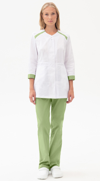 Костюм МИРАЖ женский с БР (белый/св.зеленый)