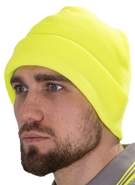 Шапка трикотажная двойная (лимонный)