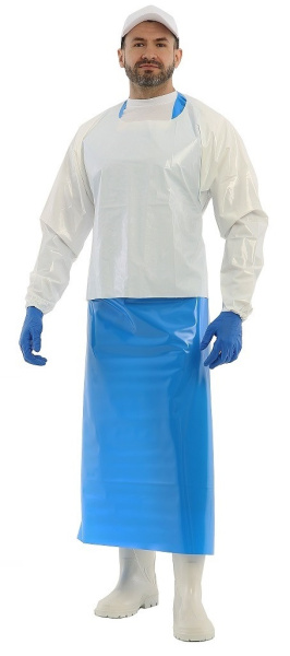 Фартук ЛАРИСАН КОМБО ПУ с рукавами 90x70см (синий)