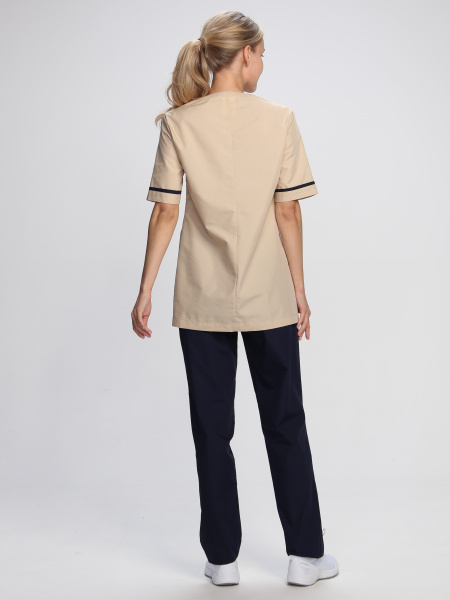 Костюм ИРИС женский с БР (бежевый/т.синий)