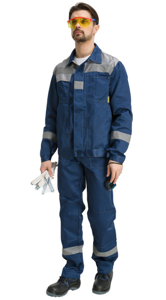Костюм RONTA KS812 с ПК (т.синий/св.серый)