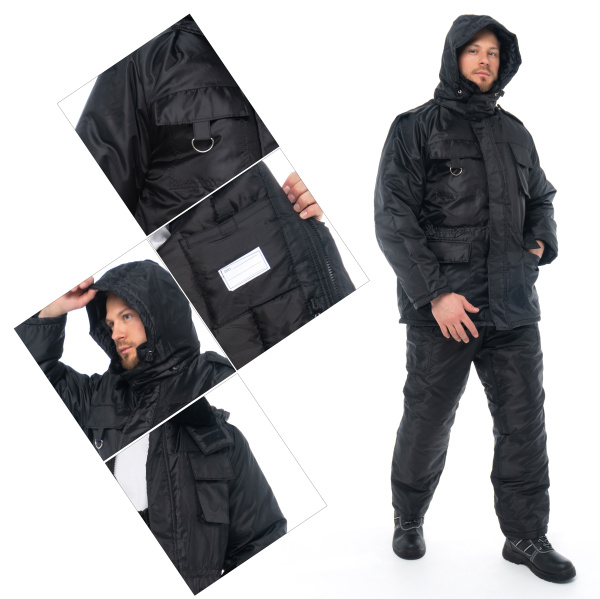 Костюм ОХРАННИК зимний с ПК (черный)