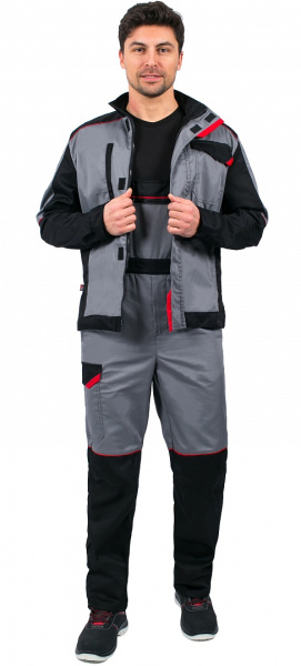 Костюм СЕРВИС NEW с ПК (серый/черный)