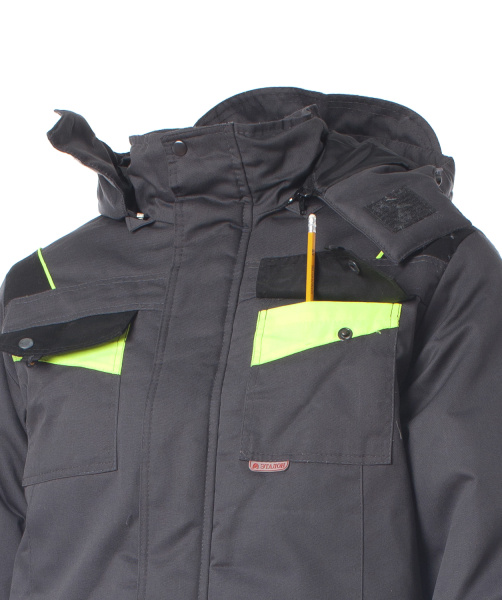 Костюм КОРВЕТ зимний с БР (т.серый/черный/лимон)