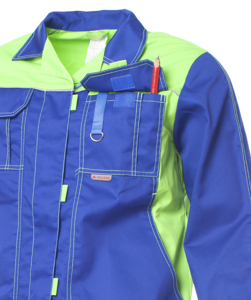 Костюм ВЕСТА женский с БР (васильковый/лимонный)