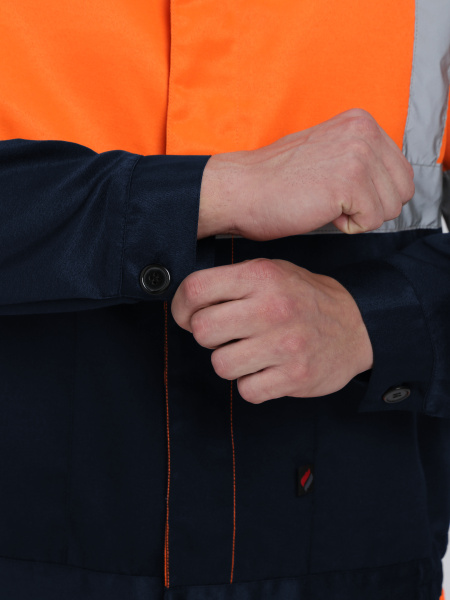 Костюм ЯРКСИОН-2 СОП К. сигнальный с ПК (оранжевый/т.синий)