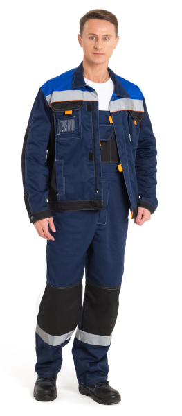 Костюм М с СОП с ПК (синий/черный/василек)