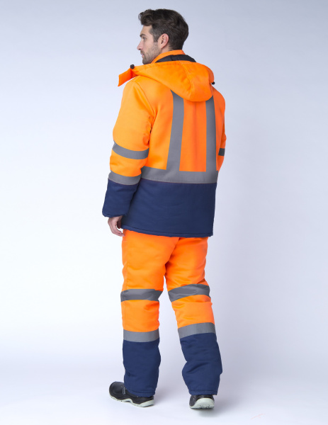 Костюм ДОРОЖНИК-С зимний с ПК (оранжевый/т.синий)