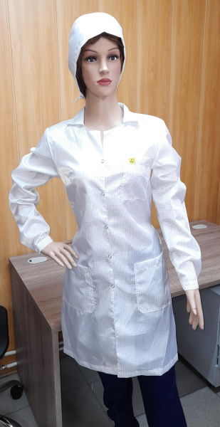 Халат DOKA-I003 женский антистатический (белый)