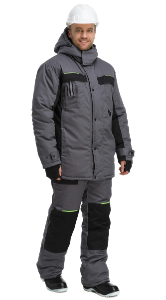 Куртка RONTA KR920 зимняя (т.серый/черный/лайм)