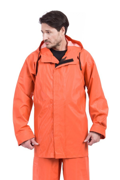Костюм рыбака ВОЛГА-500 морозостойкий ПВХ нового поколения с ПК (оранжевый)