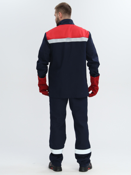 Костюм сварщика ВЕЛДСВАР-СОП 1 кл.защиты с БР (т.синий/красный)