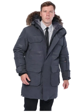 Куртка-парка BRODEKS VIP KW 233 зимняя (т.серый)