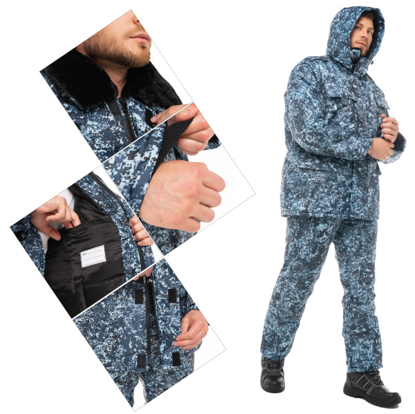 Костюм ОХРАННИК зимний с ПК (КМФ цифра)