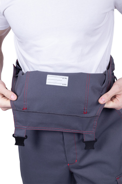 Полукомбинезон ХАЙ-ТЕК SAFETY (серый/красный)