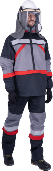 Костюм ЭЛЕКТРОСТОП ТЕРМО ЗЭТВ 30 противоэнцефалитный с БР (серый/красный)