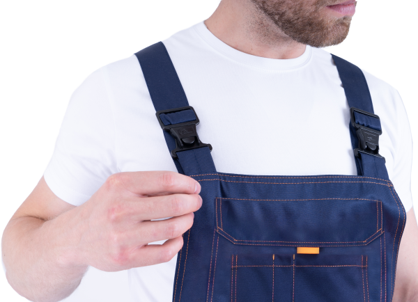 Костюм КМ-10 ЛЮКС с ПК (т.синий/оранжевый)