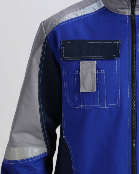 Костюм ВЕКТРОН-1 с БР (васильковый/т.синий/серый)