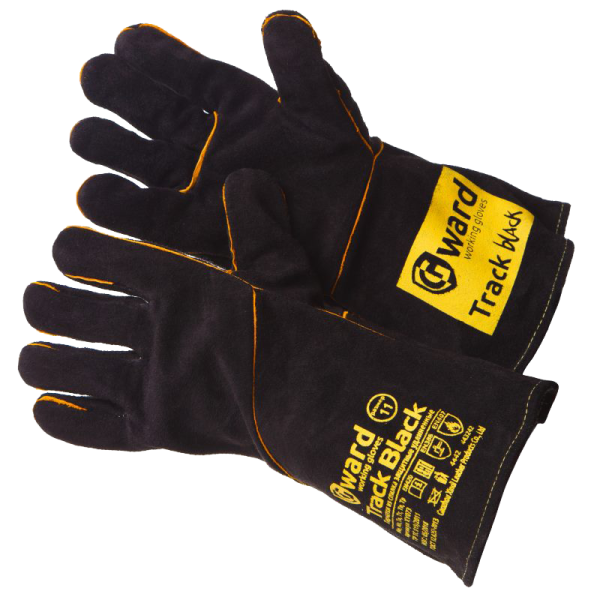 Краги GWARD TRACK BLACK спилок с широким раструбом (черный)