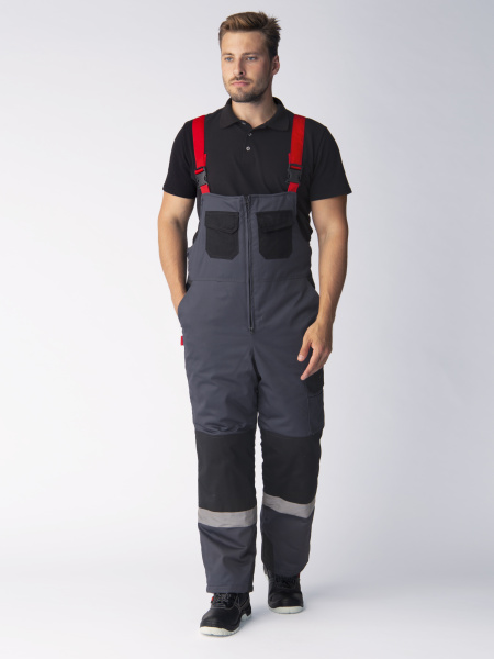 Костюм ВЕКТРОН-2 СОП зимний с ПК (черный/красный/серый)