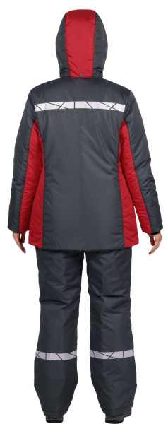 Куртка ВИРАЖ НЕО женская зимняя (т.серый/красный)