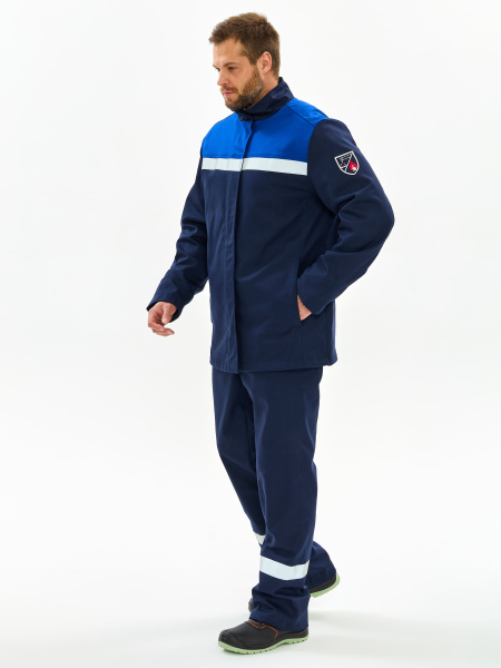 Костюм сварщика ВЕЛДСВАР-СОП 2 кл.защиты с БР (т.синий/васильковый)