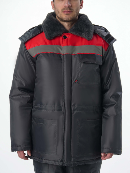 Костюм Т-УЛЬТРА-2 зимний с ПК (т.серый/красный)