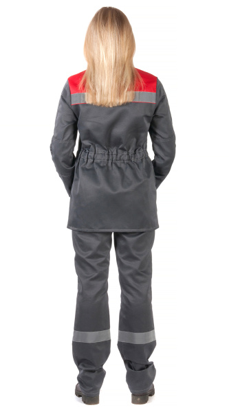 Костюм RONTA KS815 женский с БР (т.серый/красный)