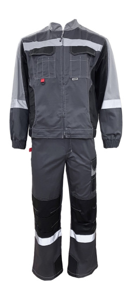 Костюм ФОРМУЛА КОТТОН ФП2 с ПК (т.серый/св.серый/черный)