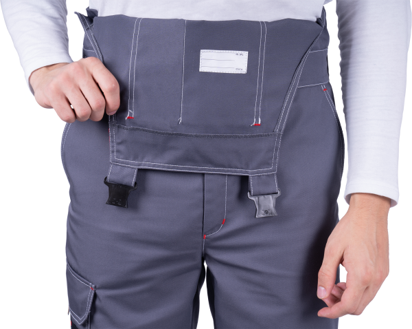 Полукомбинезон ТУРБО SAFETY (серый/чёрный/красный)