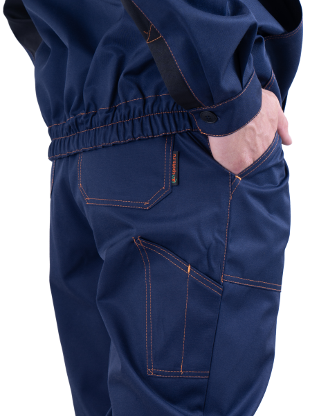 Костюм КМ-10 ЛЮКС с ПК (т.синий/оранжевый)