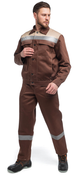 Костюм ОПТИМАЛ СОП с ПК (коричневый/бежевый)