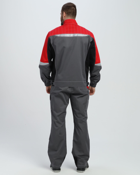 Костюм ВЕКТРОН-2 МВО с ПК (серый/черный/красный)