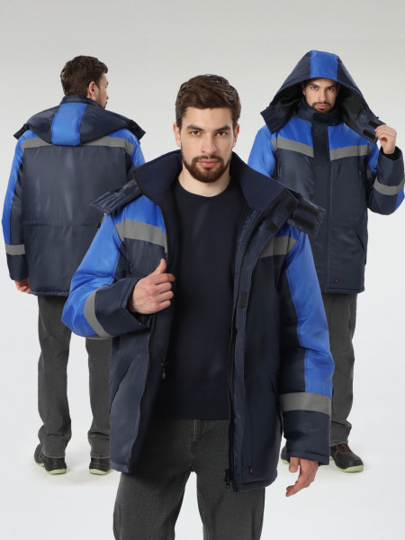 Куртка ЛИГОР СОП зимняя (т.синий/васильковый)